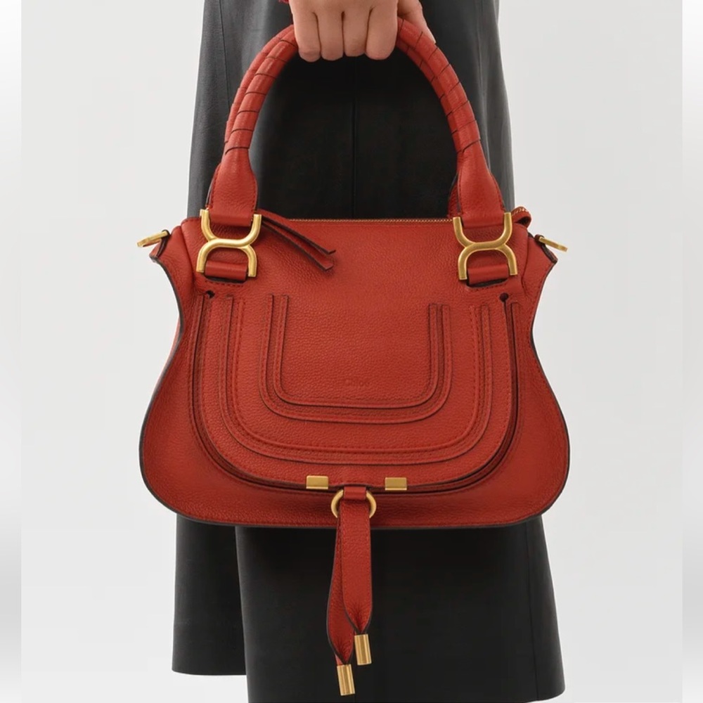 CHLOE MARCIE SHOULDER BAG LARGE-RED